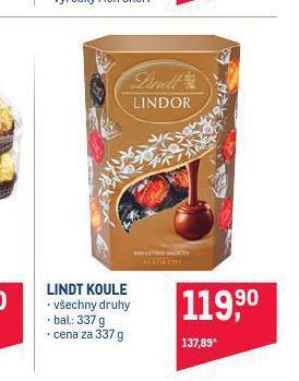Makro Lindt koule nabídka