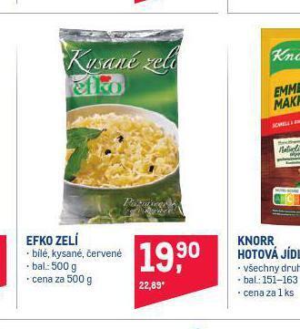 Makro Efko zelí nabídka