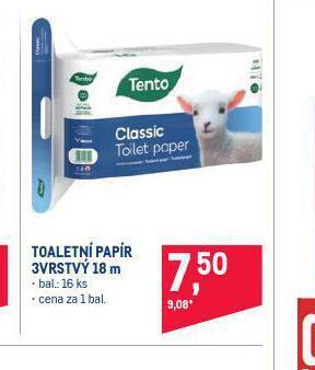 Makro Tento toaletní papír nabídka