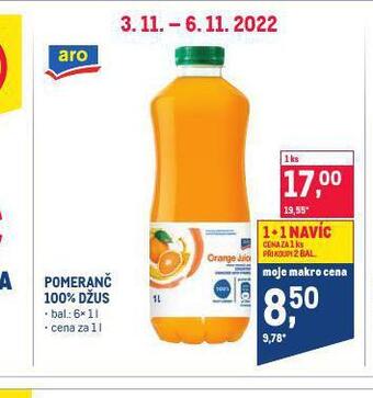 Makro Pomeranč 100% džus nabídka