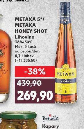 Kaufland Metaxa honey shot nabídka