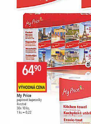 Globus My price papírové kapesníky nabídka
