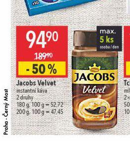 Globus Jacobs velvet instantní káva nabídka