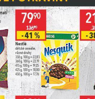 Globus Nestlé dětské cereálie nabídka