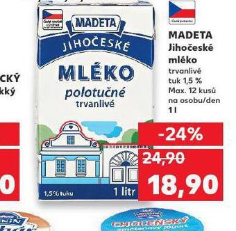 Kaufland Trvanlivé mléko 1,5% nabídka