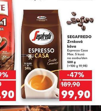 Kaufland Segafredo zrnková káva nabídka