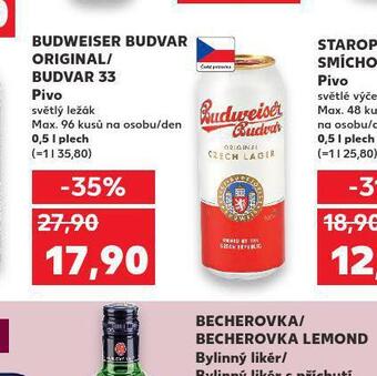Kaufland Pivo budweiser budvar original nabídka