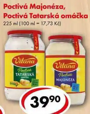 CBA Poctivá majonéza, poctivá tatarská omáčka, 225 ml nabídka