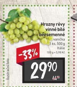Billa Hrozny révy vinné bílé bezsemenné nabídka