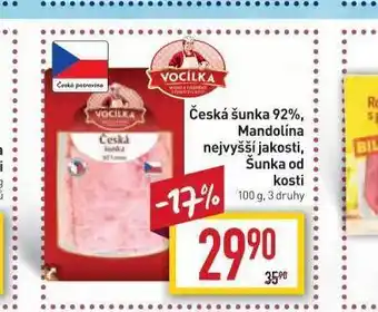 Billa Česká šunka 92%, mandolína nabídka