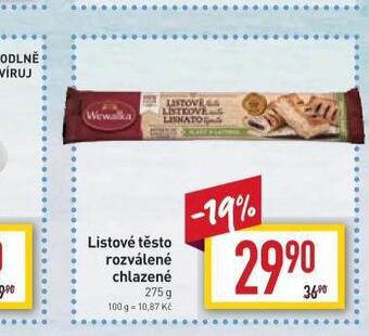 Billa Listové těsto rozválené nabídka