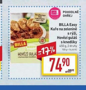 Billa Billa easy kuře na zelenině s rýží nabídka