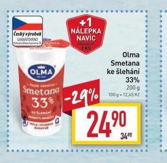 Billa Olma smetana ke šlehání 33% nabídka