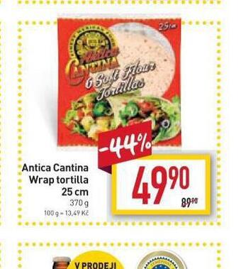 Billa Antica cantina wrap tortilla 25 cm nabídka