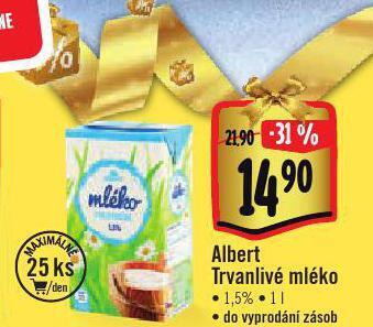 Albert Trvanlivé mléko 1,5% nabídka