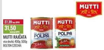Ratio Mutti rajčata, 400g, 500g nabídka