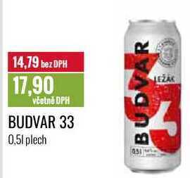 Ratio Budvar 33, 0,5l nabídka