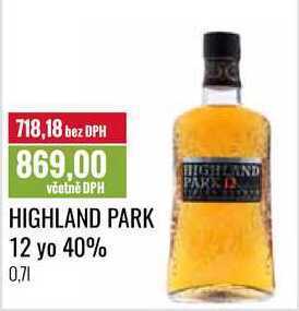 Ratio Highland park 12 yo 40%, 0,7 l nabídka