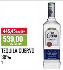 Ratio Tequila cuervo 38%, 1 l nabídka