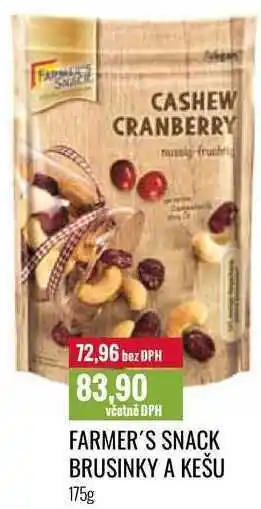 Ratio Farmer's snack brusinky a kešu 175g nabídka