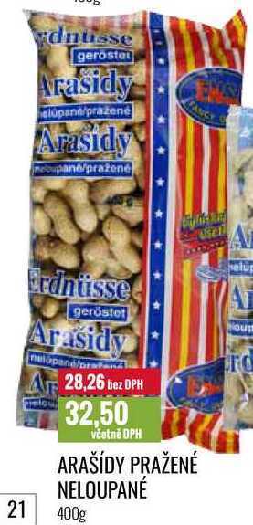 Ratio Arašídy pražené neloupané 400g nabídka