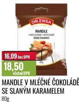 Ratio Mandle v mléčné čokoládě se slaným karamelem 80g nabídka