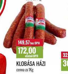 Ratio Klobása házi cena za 1kg nabídka