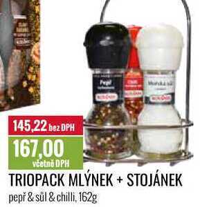 Ratio Triopack mlýnek + stojánek nabídka