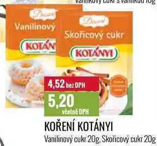 Ratio Koření kotányi vanilinový cukr 20g, skořicový cukr 20g nabídka