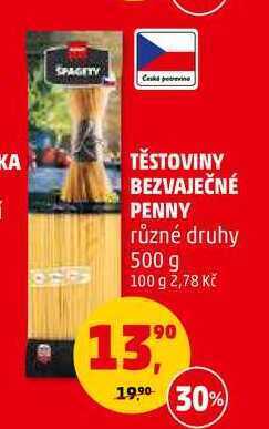 Penny Market Těstoviny bezvaječné penny, 500 g nabídka