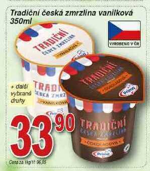 Hruška Prima tradiční česká zmrzlina vanilková 350ml nabídka