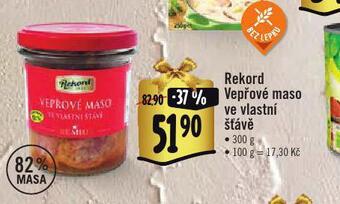 Albert Rekord vepřové maso ve vlastní šťávě nabídka