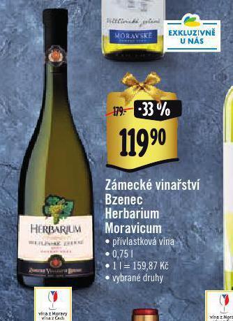 Albert Zámecké vinařství bzenec herbarium moravicum nabídka
