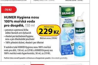 Humer hygiena nosu 100% mořská voda pro dospělé