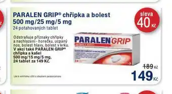 Benu Paralen grip chřipka bolest nabídka
