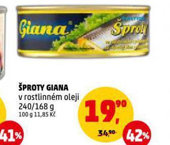 Penny Market Šproty giana nabídka
