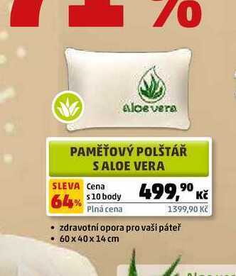 Penny Market Paměťový polštář s aloe vera nabídka