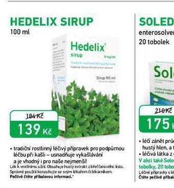 Alphega Lékárna Hedelix sirup nabídka