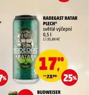 Penny Market Pivo radegast ratar plech nabídka