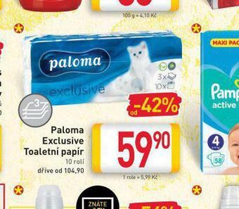 Billa Paloma exclusive toaletní papír nabídka