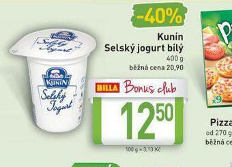 Billa Kunín selský jogurt bílý nabídka