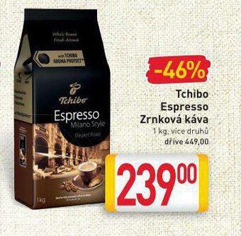 Billa TCHIBO ESPRESSO ZRNKOVÁ KÁVA nabídka