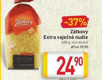 Billa Zátkovy extra vaječné nudle nabídka
