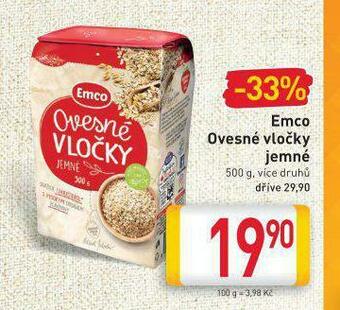 Billa Emco ovesné vločky jemné nabídka