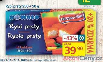 Kubík potraviny Nowaco rybí prsty 250 + 50 g nabídka