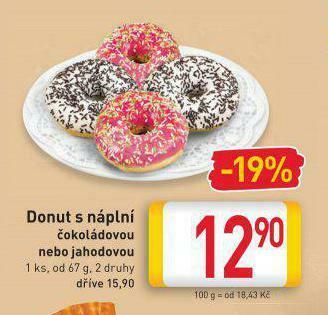 Billa Donut s náplní nabídka