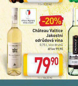 Billa Chateau valtice jakostní vína s přívlastkem nabídka