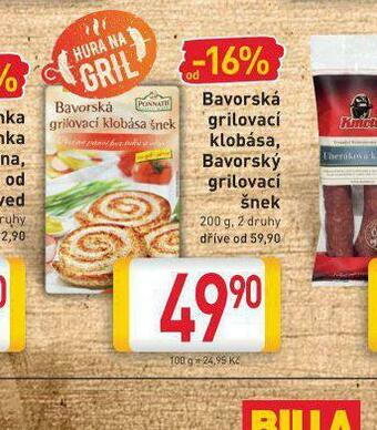 Billa Bavorský grilovací šnek nabídka