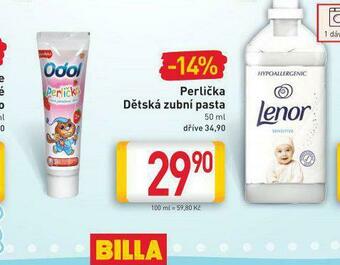 Billa Odol perlička dětská zubní pasta nabídka