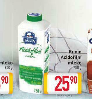Billa Kunín acidofilní mléko nabídka